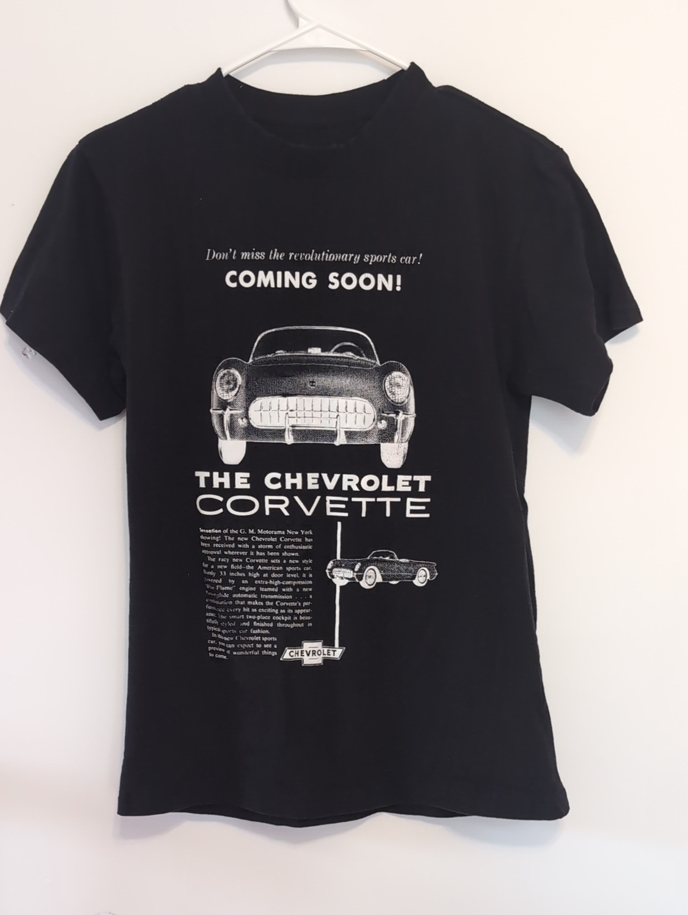 Gm Black Chevy Corvette Women's Short Sleeve Tshirt Size Large